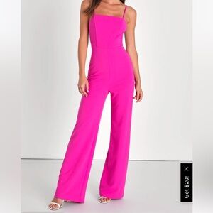 Stunning Passion Magenta Strappy Backless Wide-Leg Jumpsuit